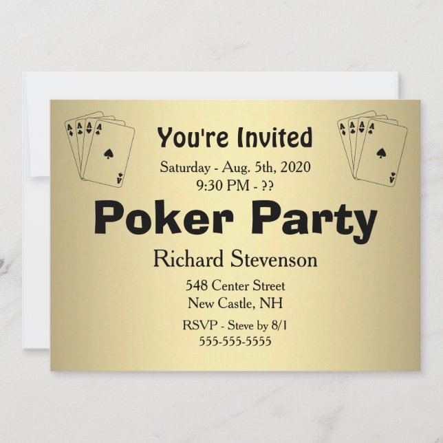 Invitation du Poker Party (Devant)