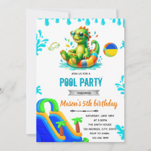 Invitation du pool de dinosaures