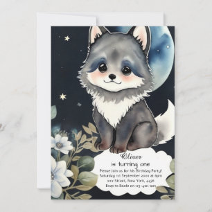 Invitation du premier anniversaire du loup