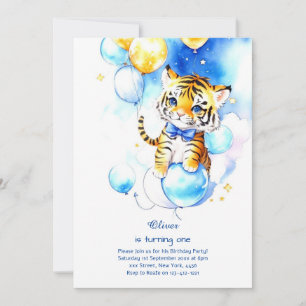 Invitation du premier anniversaire du tigre