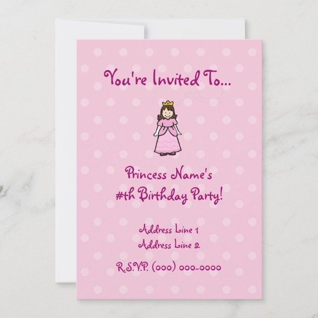 Invitation du Princess Party (Devant)