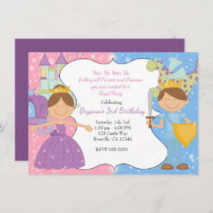 Invitation du Princess & Prince Castle Royal Party