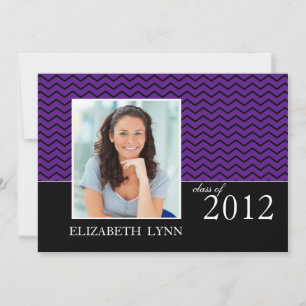Invitation du Purple Chevron Photo Graduation Part