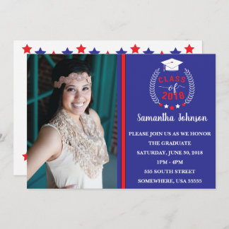 Invitation du Red and Blue Graduation Party