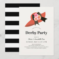 Invitation du Red Big Casquette Roses Derby Party