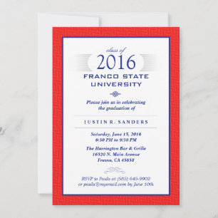 Invitation du Red Blue & White Formal Graduation P