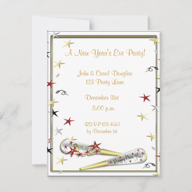 Invitation du réveillon du Nouvel An (Devant)