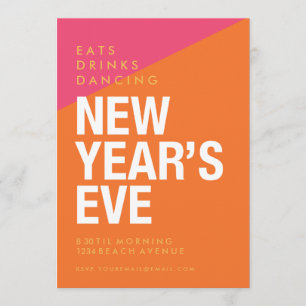 Invitation du réveillon du Nouvel An, audacieuse e