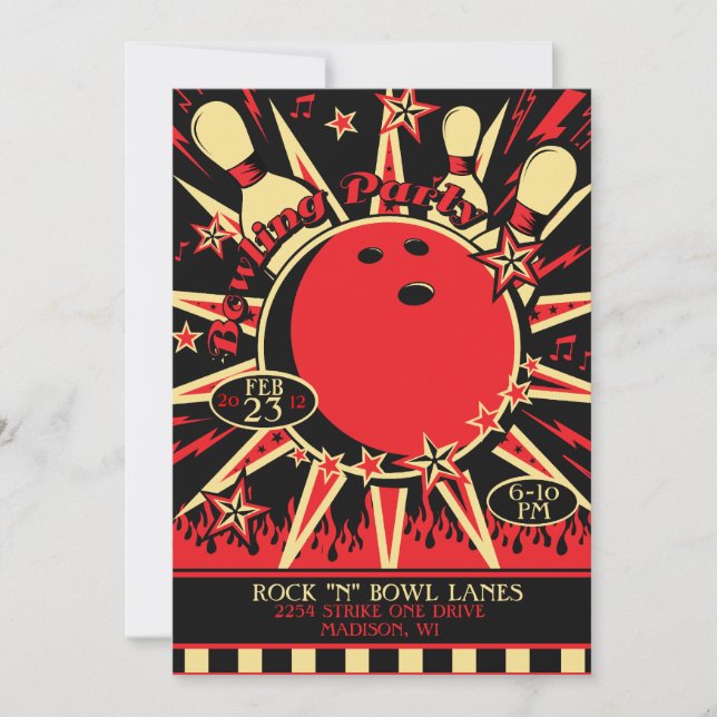 Invitation du Rockabilly Bowling Party (Devant)