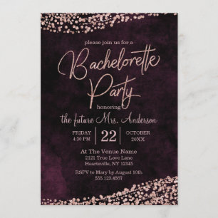 Invitation du Rose de Marsala Gold Bachelorette Pa