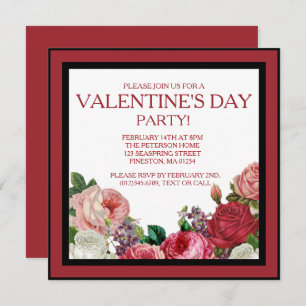 Invitation du rose Floral Valentines