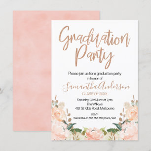 Invitation du rose Gold Graduation Party