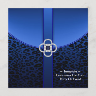 Invitation du Royal Blue Leopard Party