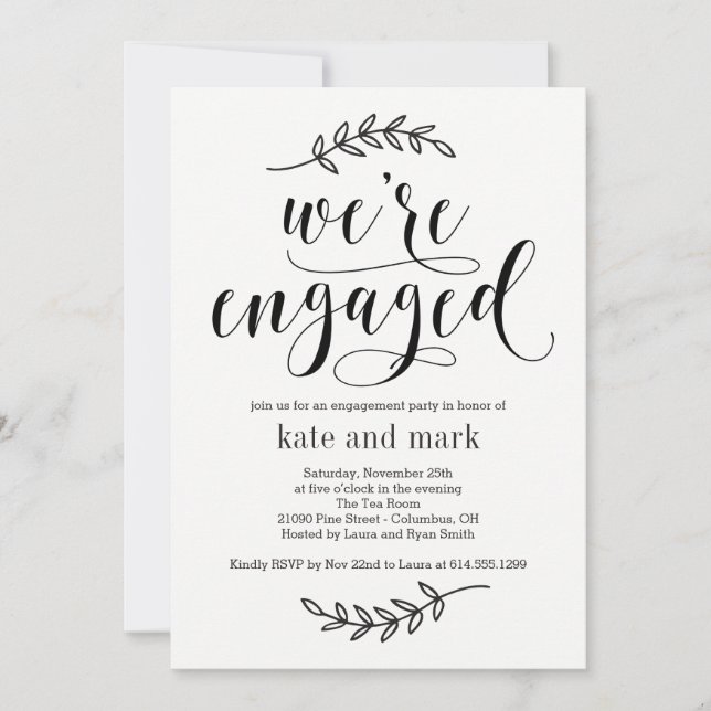 Invitation du Rustic Elegance Engagement Party (Devant)