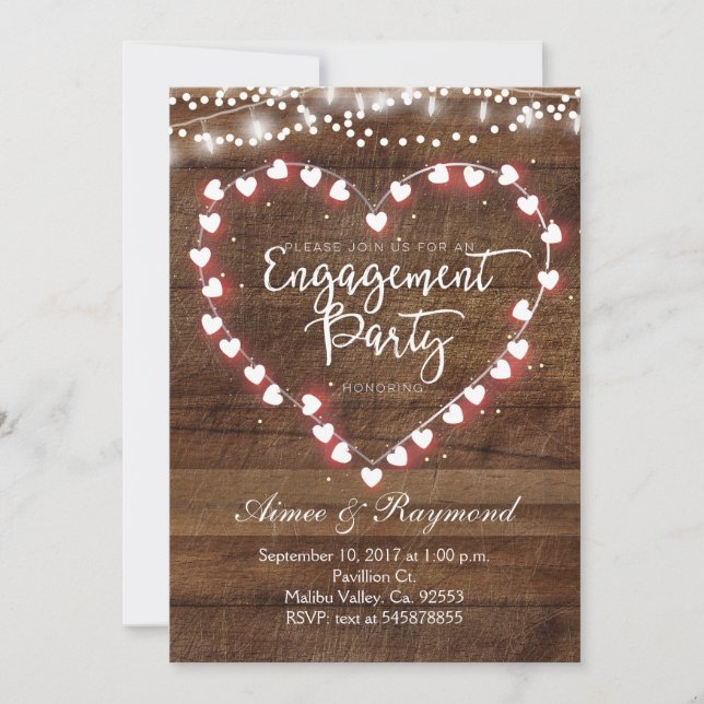 Invitation du Rustic Engagement Party (Devant)