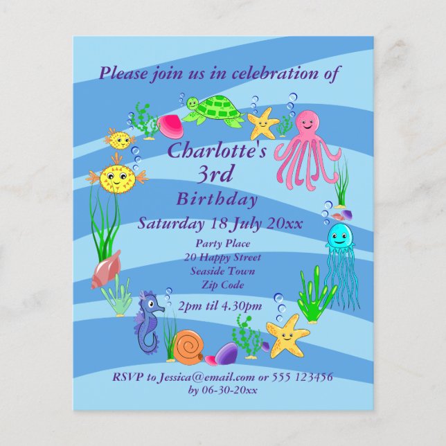 Invitation du Sea Life Party (Devant)