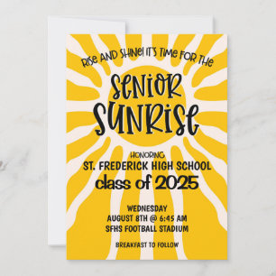 Invitation du secondaire Sunrise High School Senio