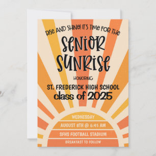 Invitation du secondaire Sunrise High School Senio