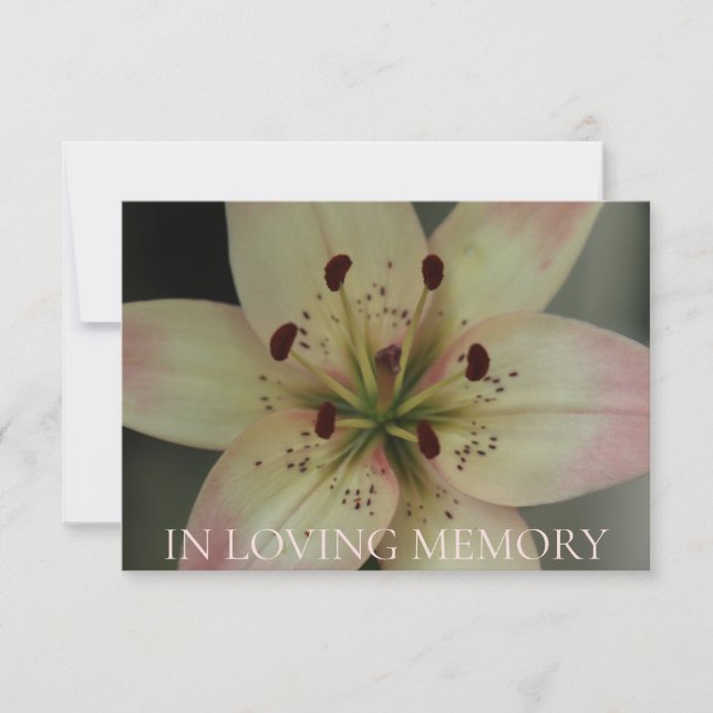 Invitation du service commémoratif In Love Memory (Devant)