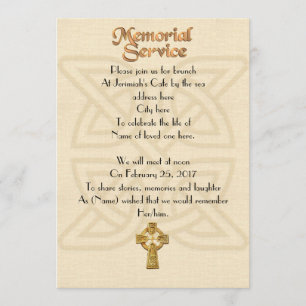 Invitation du service commémoratif noeud et croix 