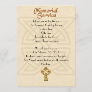Invitation du service commémoratif noeud et croix