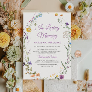 Invitation du service de Faire-part commémoratif f