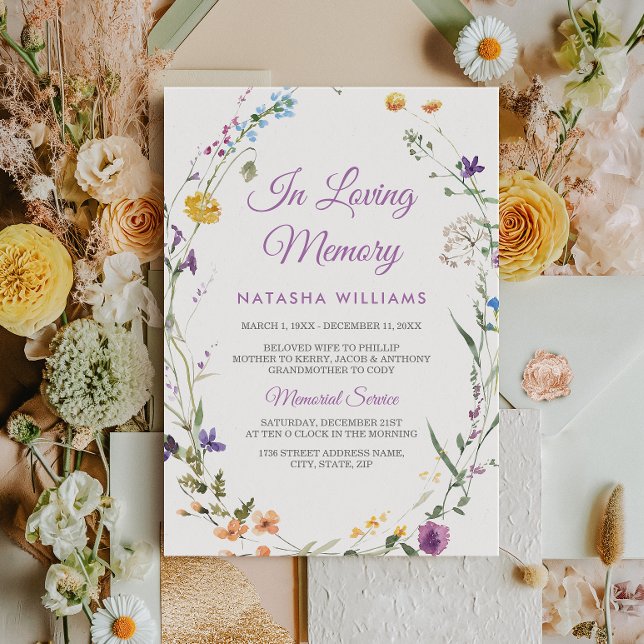 Invitation du service de Faire-part commémoratif f (Créateur téléchargé)