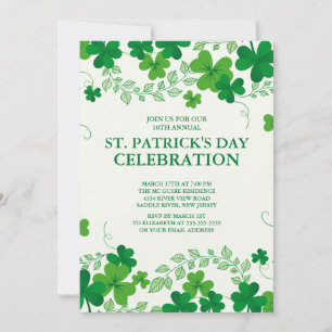Invitation du Shamrock moderne St. Patrick's Party