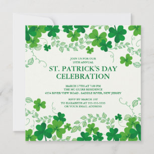 Invitation du Shamrock moderne St. Patrick's Party