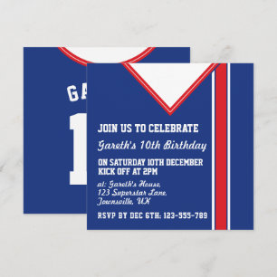 Invitation du Soccer Jersey Theme Party