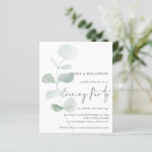 Invitation du soir du Mariage Eucalyptus souple bu