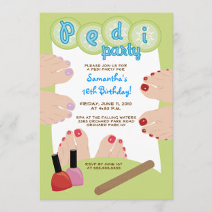 Invitation du spa PEDICURE Pedi Party 5x7
