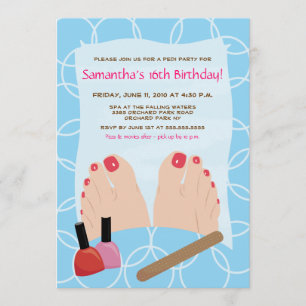 Invitation du spa PEDICURE Pedi Party 5x7