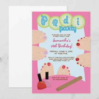 Invitation du spa PEDICURE Pedi Party 5x7