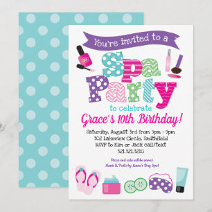 Invitation du spa - Spa Anniversaire de enfant
