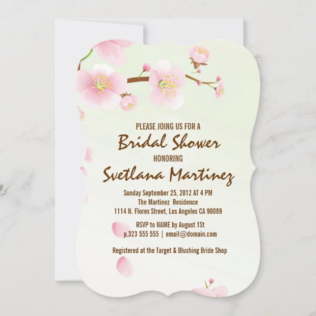 Invitation du spectacle de mariée rose et crème Ma (Devant)