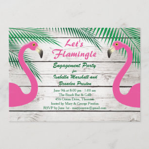 Invitation du Sun Kissed Flamant rose Engagement P