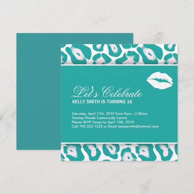 Invitation du Sweet sixteen (Devant / Derrière)