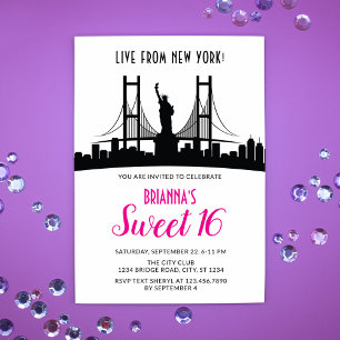 Invitation du Sweet sixteen de New York