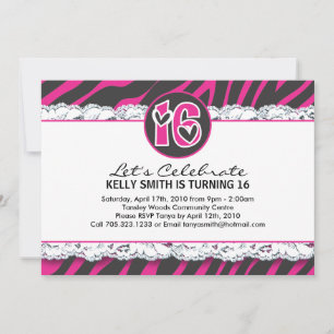 Invitation du sweet sixteen Party