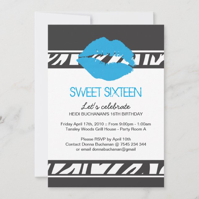 Invitation du sweet sixteen Party (Devant)