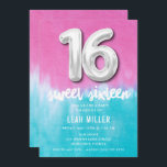 Invitation du sweet sixteen Pink Tie Dye Party<br><div class="desc">Rejoignez la fête ! Préparez-vous à faire la fête avec style avec notre Sweet sixteen Ado Anniversaire Tie Dye Party Invitation! Dotée d'un design rose vif et turquoise teint cravate accentué d'un ballon "16" en argent chatoyant, cette invitation prépare le terrain pour une célébration inoubliable. Parfait pour inviter des amis...</div>