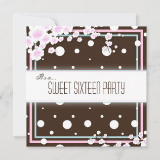 Invitation du Sweet sixteen - rose Brown - points