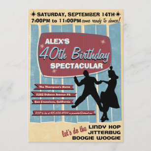 Invitation du Swing Dance Party des années 40