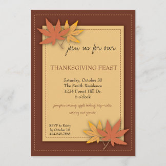 Invitation du Thanksgiving Party