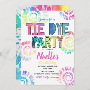 Invitation du Tie Dye Party   Anniversaire de Tie 