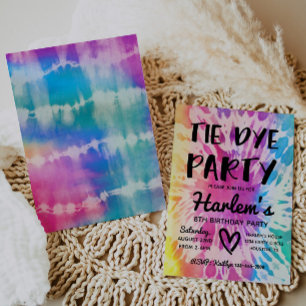Invitation du Tie Dye Party   Anniversaire de Tie