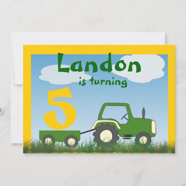 Invitation du Tractor Party : Âge de Cart (Devant)