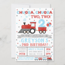 Invitation du train garçon Fête d'anniversaire Inv