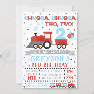 Invitation du train garçon Fête d'anniversaire Inv